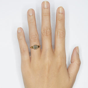Stardust cool gray rose cut cushion diamond ring
