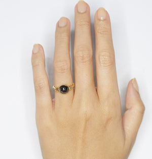 Stardust brown rose cut round diamond ring