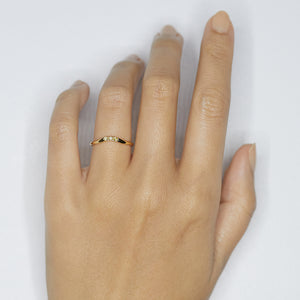 XW Bridal curved yellow diamond band