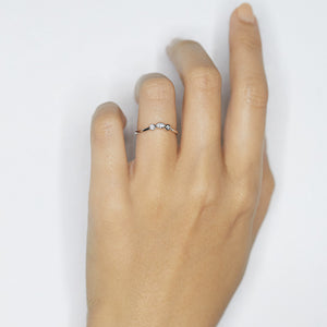 XW Bridal curve white gold diamond band