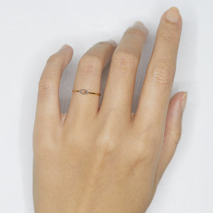 XW Bridal rose cut marquise diamond ring