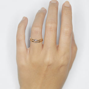 XW Bridal rose cut marquise diamond ring