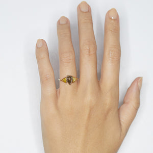 XW Bridal orange brown diamond ring