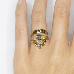 Stardust curved multi diamond band