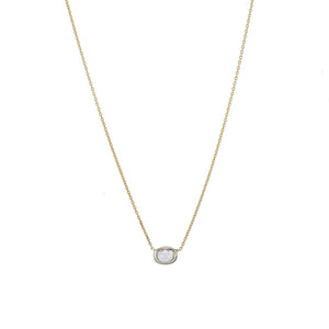 XW Bridal rose cut oval diamond necklace