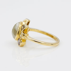 Stardust gray pear diamond ring