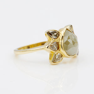 Stardust gray pear diamond ring