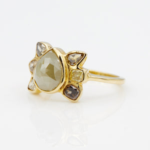 Stardust gray pear diamond ring