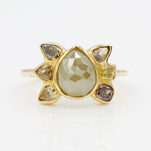 Stardust gray pear diamond ring