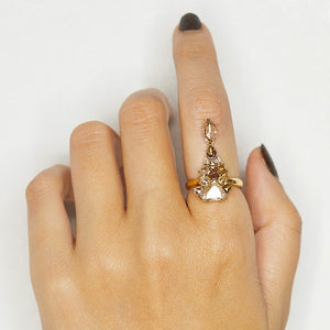 Comet rose cut diamond power ring