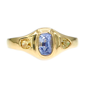 Neptune oval light blue sapphire diamond ring