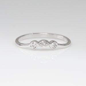 XW Bridal curve white gold diamond band