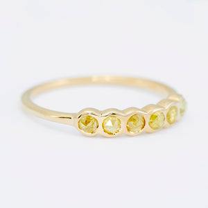XW Bridal yellow diamond wedding band