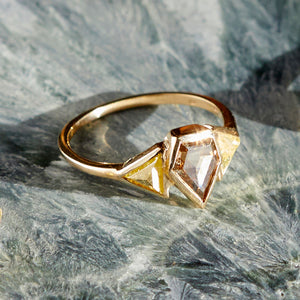 XW Bridal orange brown diamond ring