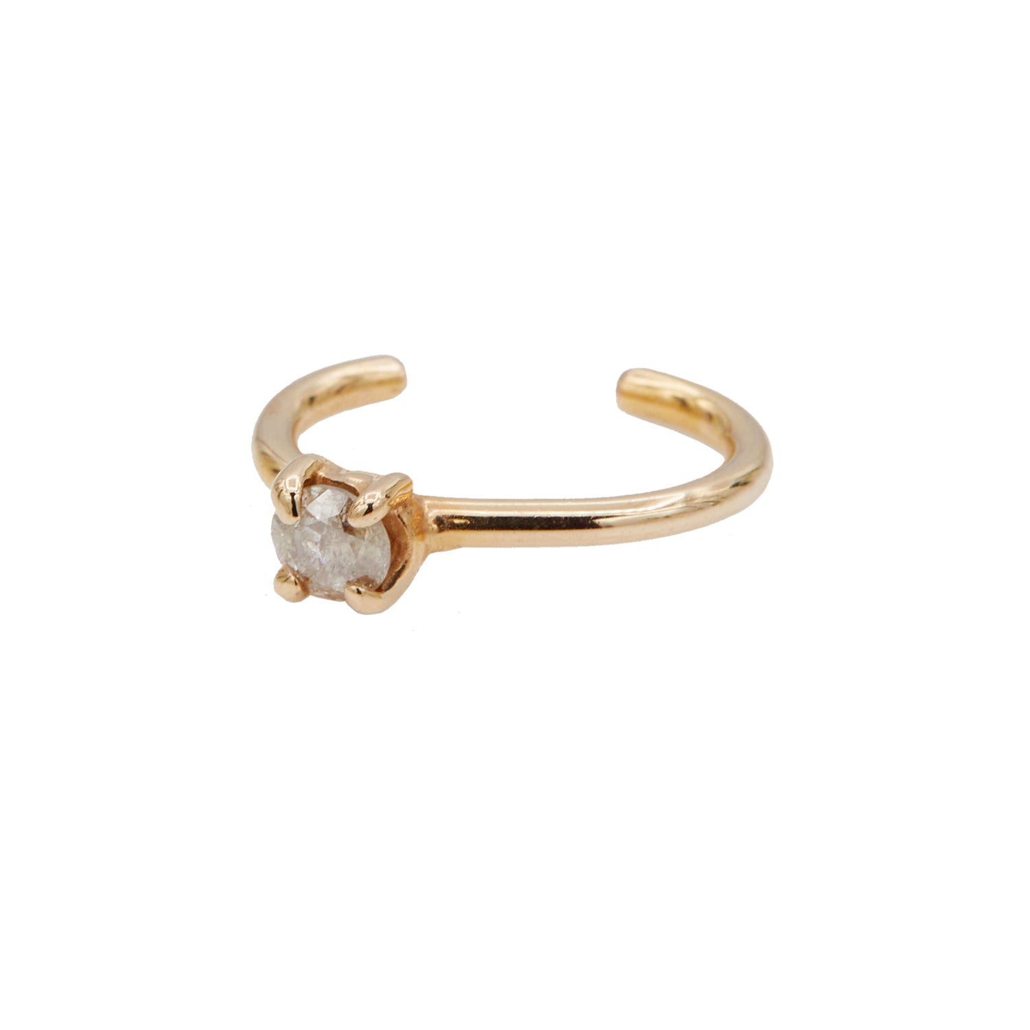 Stardust rose gold icy gray diamond ear cuff