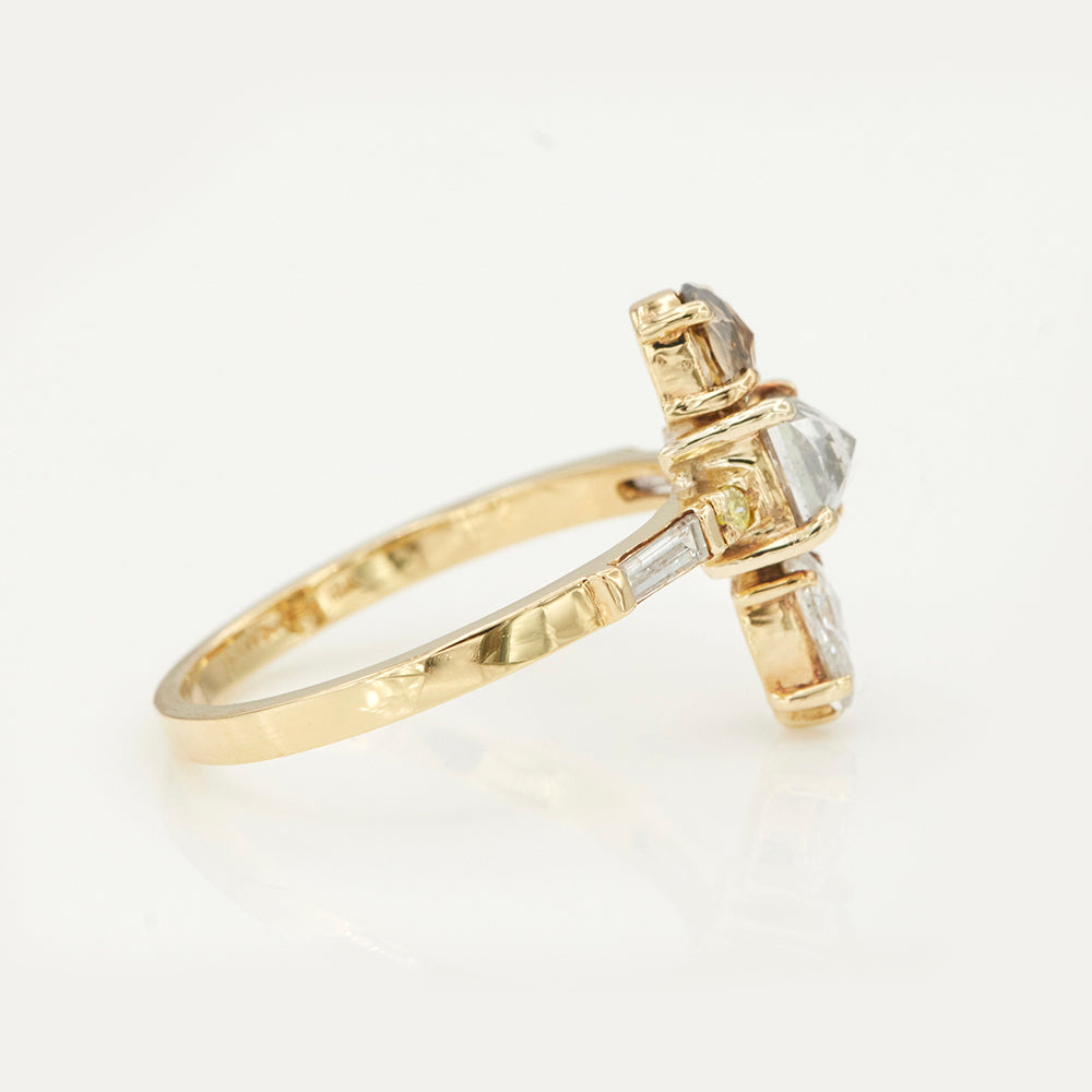 natural color rose cut diamond Galaxy ring