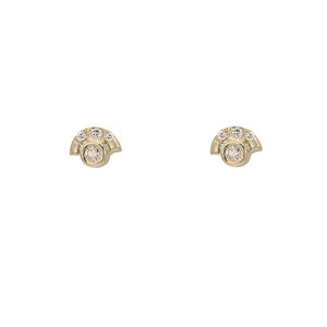 Gravity champagne diamond arched stud earrings
