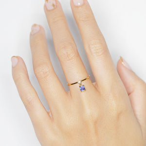 Galaxy diamond sapphire dangle ring