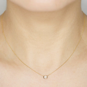 XW Bridal rose cut oval diamond necklace