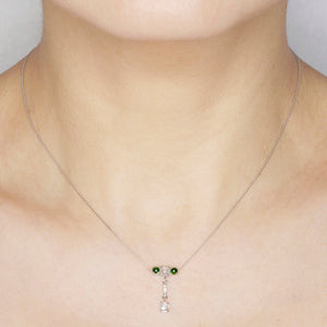 Galaxy natural icy and green jadeite diamond necklace