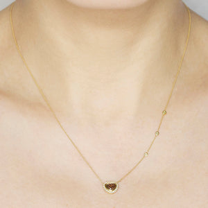 Galaxy golden brown heart diamond necklace