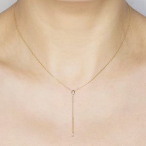 Gravity marquise diamond Y necklace