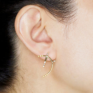 Astro curve diamond earring