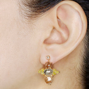 Galaxy natural color rose cut diamond earrings