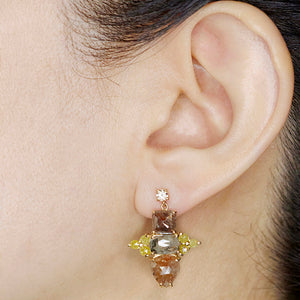 Galaxy natural color rose cut diamond earrings