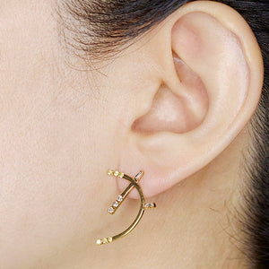 Astro curve diamond earring