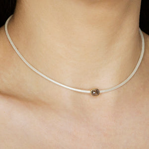 Stardust cushion brown diamond choker necklace
