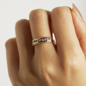 Galaxy multi color sapphire diamond Future band