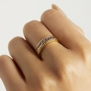 Galaxy multi color sapphire diamond Future band