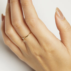 Gravity baguette diamond loop shake ring