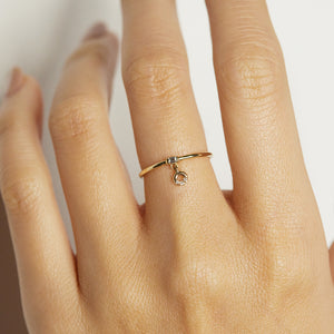 Gravity baguette diamond loop shake ring