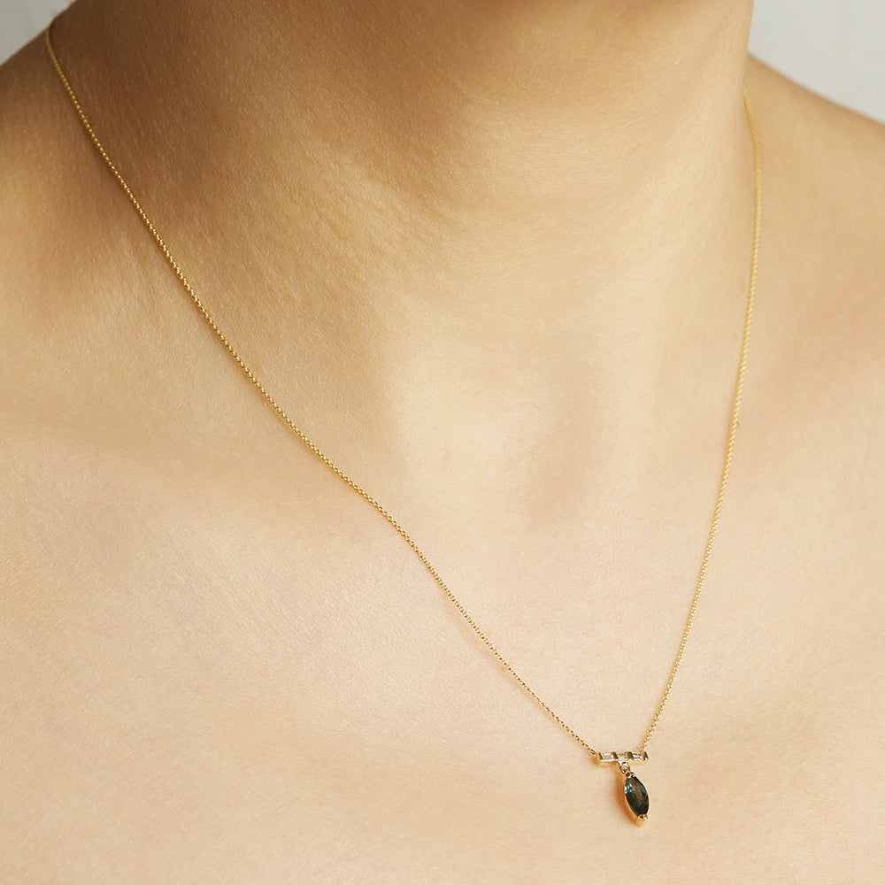 Galaxy marquise sapphire diamond necklace