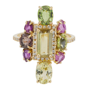 Galaxy sapphire color diamond ring