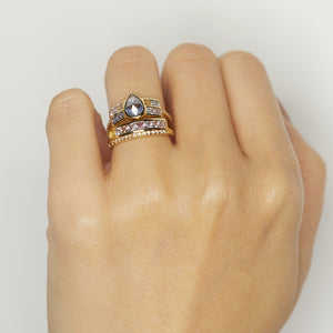 Galaxy rose cut pear sapphire Future ring