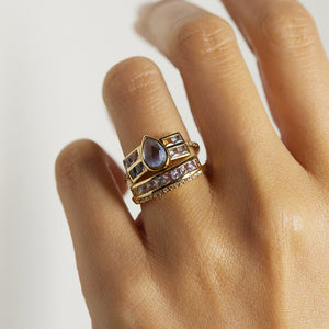 Galaxy multi color sapphire diamond Future band