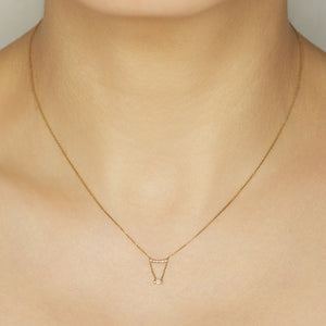 Gravity chain baguette diamond necklace