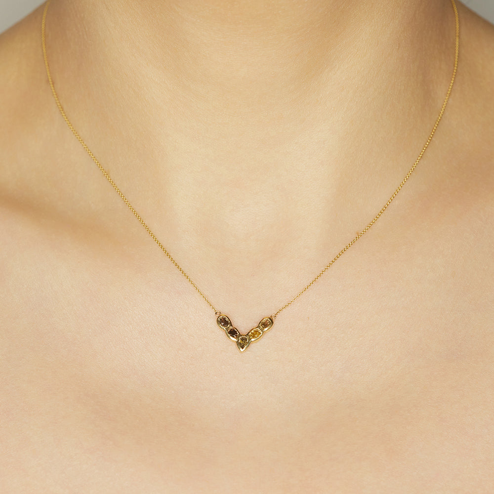 Stardust natural color diamond v necklace
