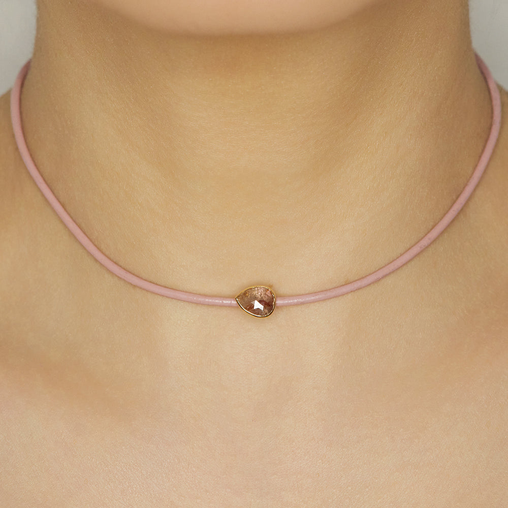 Stardust pear diamond choker necklace
