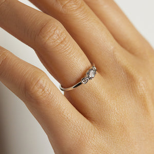 XW Bridal portrait cut sapphire diamond ring