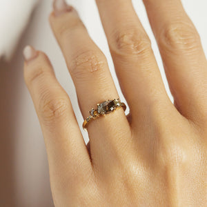 XW Bridal rough brown diamond ring