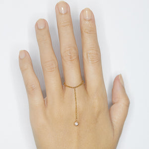 Elements long chain one diamond ring