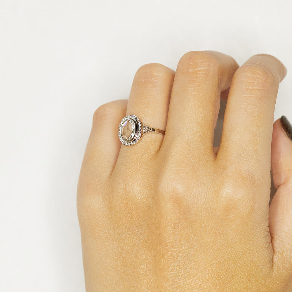 Oval rose cut diamond ring store
