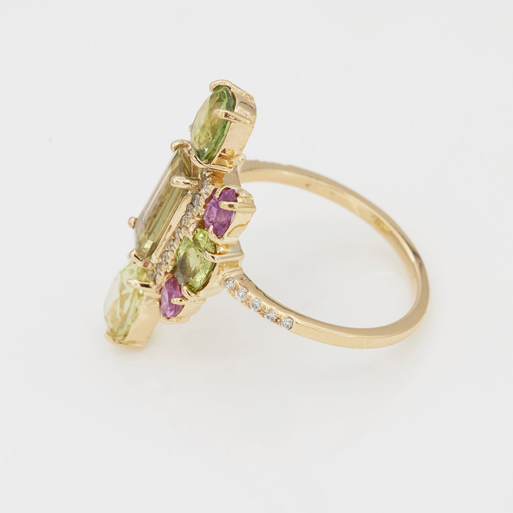 Galaxy sapphire color diamond ring
