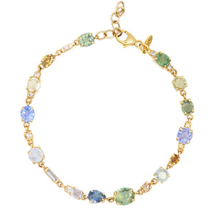 Galaxy multi color sapphire diamond eternity bracelet