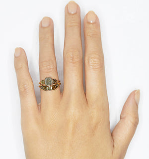 Stardust curved multi diamond band