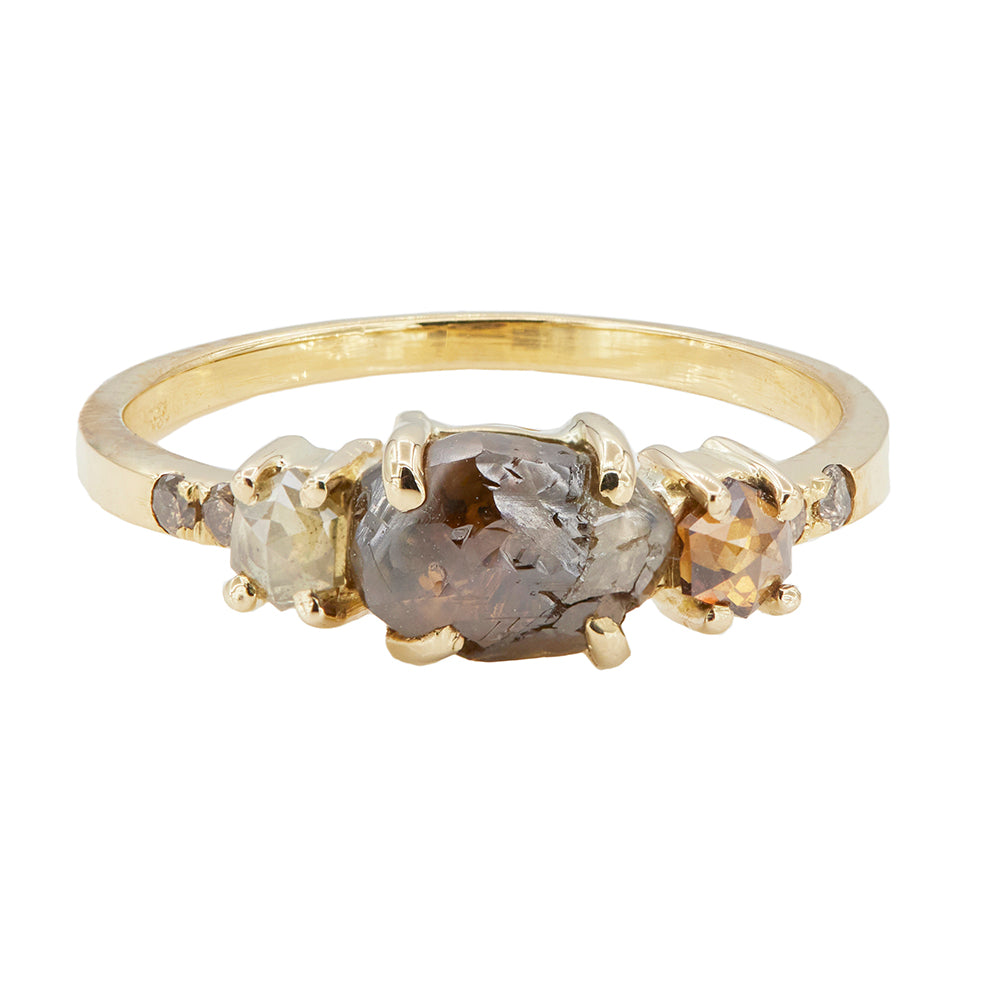 XW Bridal rough brown diamond ring